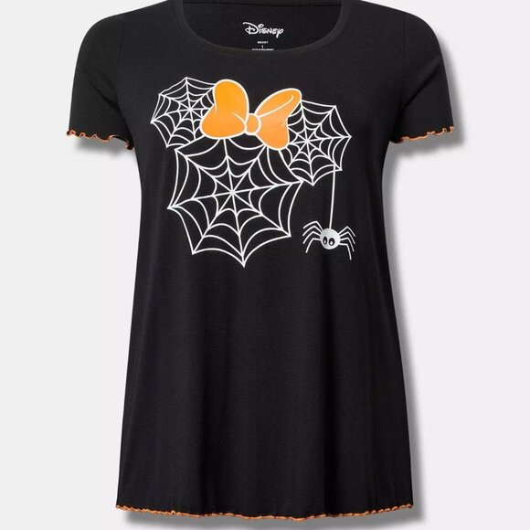🎃NWT VINTAGE TORRID DISNEY TEE MINNIE MOUSE SPIDERWEB SPIDER WEB HALLOWEEN 2X - Picture 11 of 13